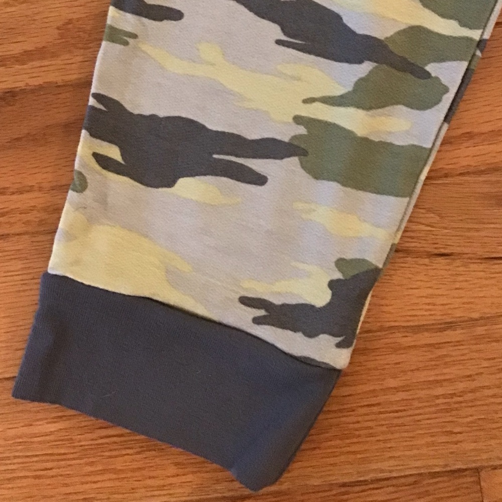 NWT BANANA REPUBLIC TERRY JOGGER CAMO GREEN GRAY LOUNGEWEAR W POCKETS - Picture 5 of 13